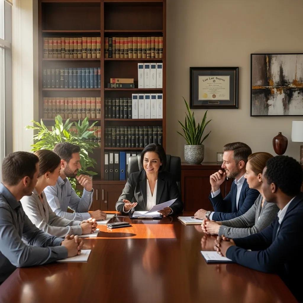 Lawyer consultation in a professional office setting, emphasizing legal fee transparency