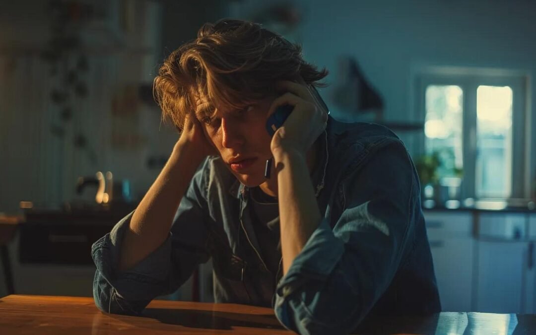 Person in crisis contemplating a call to a domestic violence attorney for urgent legal assistance