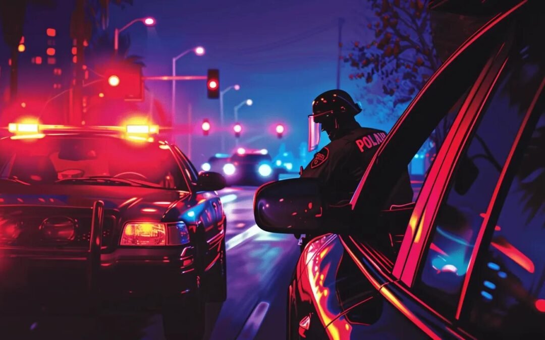 Police traffic stop scene illustrating the DUI arrest process in Florida