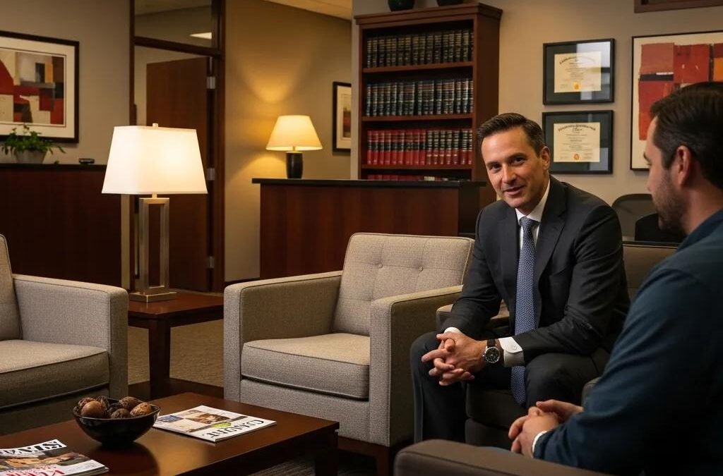Personal injury attorney office with welcoming atmosphere and professional decor